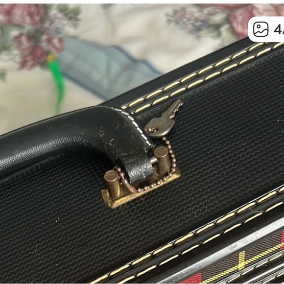 Red Plaid and Black Small Weekend Luggage Case - Picture 6 of 9